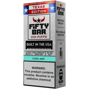 Cool Mint Texas X Fifty Bar 20k Puffs Disposable Vape