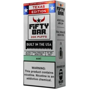 Cafe Mocha Texas X Fifty Bar 20k Puffs Disposable Vape