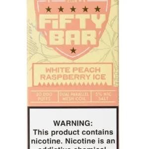 White Peach Raspberry Ice Hidden Hills X Fifty Bar 20k Puffs Vape