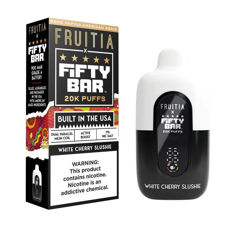 White Cherry Slushie Fruitia X Fifty Bar
